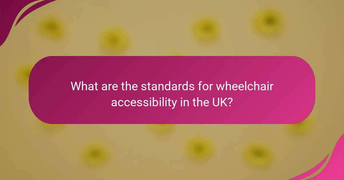 What are the standards for wheelchair accessibility in the UK?