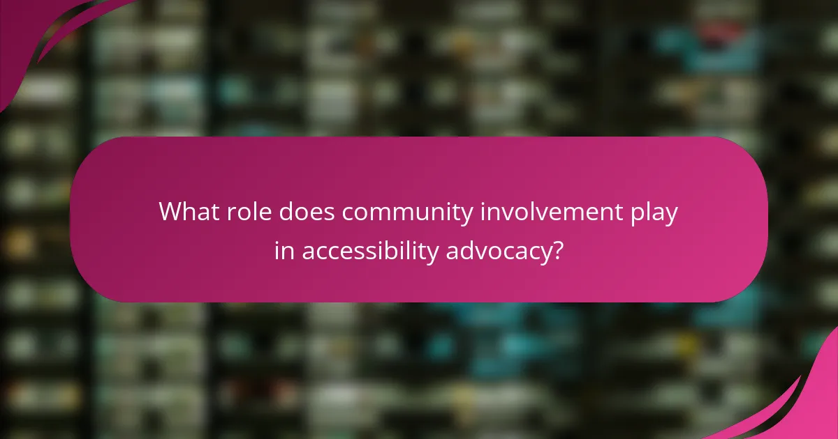 What role does community involvement play in accessibility advocacy?