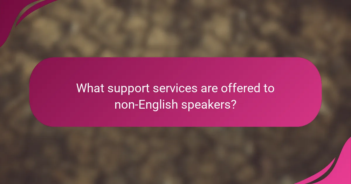 What support services are offered to non-English speakers?